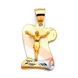 Jesucristo Pendant in 14K Tri-Color Gold
