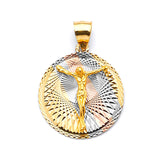 Jesucristo Pendant in 14K Tri-Color Gold