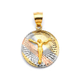 Jesucristo Pendant in 14K Tri-Color Gold