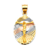 Jesucristo Pendant in 14K Tri-Color Gold