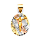 Jesucristo Pendant in 14K Tri-Color Gold