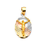 Jesucristo Pendant in 14K Tri-Color Gold