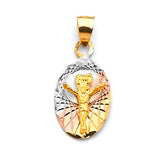 Jesucristo Pendant in 14K Tri-Color Gold