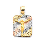 Jesucristo Pendant in 14K Tri-Color Gold
