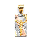 Jesucristo Pendant in 14K Tri-Color Gold