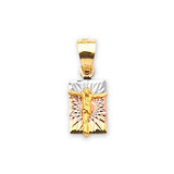 Jesucristo Ladies Pendant in 14K Tri-Color Gold