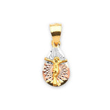 Jesucristo Ladies Pendant in 14K Tri-Color Gold