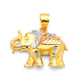 Elephant Ladies Pendant in 14K Tri-Color Gold