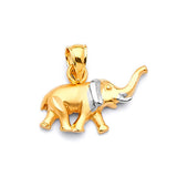 Elephant Ladies Pendant in 14K Two-Tone Gold