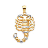 Scorpion Mens Pendant in 14K Two-Tone Gold