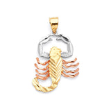 Scorpion Mens Pendant in 14K Tri-Color Gold