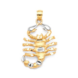 Scorpion Mens Pendant in 14K Two-Tone Gold
