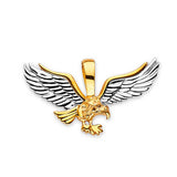 Eagle Mens Pendant in 14K Two-Tone Gold