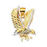 Eagle Mens Pendant in 14K Two-Tone Gold