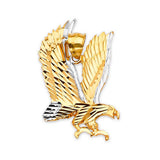 Eagle Mens Pendant in 14K Two-Tone Gold