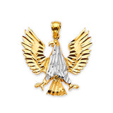 Eagle Mens Pendant in 14K Two-Tone Gold