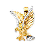 Eagle Mens Pendant in 14K Two-Tone Gold
