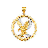 Eagle Mens Pendant in 14K Two-Tone Gold