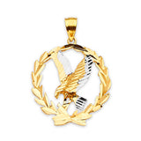 Eagle Mens Pendant in 14K Two-Tone Gold