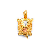 Turtle Ladies Pendant in 14K Tri-Color Gold