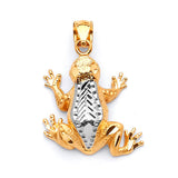 Frog Ladies Pendant in 14K Two-Tone Gold