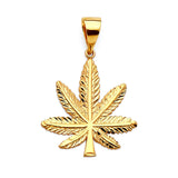 Marijuana Mens Pendant in 14K Gold