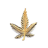 Marijuana Mens Pendant in 14K Gold