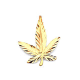Marijuana Mens Pendant in 14K Gold