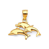 Dolphin Ladies Pendant in 14K Gold