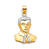 Malverde Mens Pendant in 14K Two-Tone Gold