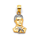Malverde Mens Pendant in 14K Two-Tone Gold