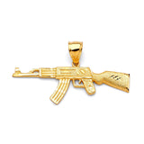 Gun Mens Pendant in 14K Gold