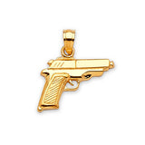 Gun Mens Pendant in 14K Gold