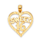 Heart Sweet 16 Pendant in 14K Gold