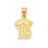 Sweet 16 Pendant in 14K Gold