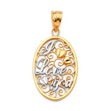 Ladies Pendant in 14K Two-Tone Gold