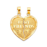 Heart Breakable Pendant in 14K Gold