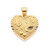 Heart Ladies Pendant in 14K Gold