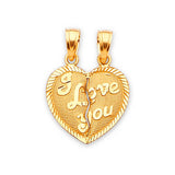 Heart Breakable Pendant in 14K Gold
