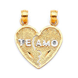 Heart Breakable Pendant in 14K Two-Tone Gold