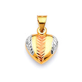 Heart Ladies Pendant in 14K Tri-Color Gold