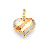 Heart Ladies Pendant in 14K Tri-Color Gold