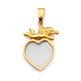 Cupid Ladies Pendant in 14K Two-Tone Gold