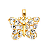 Butterfly Ladies Pendant in 14K Two-Tone Gold