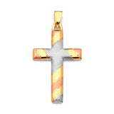 Cross Pendant in 14K Tri-Color Gold