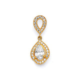 White CZ Ladies Pendant in 14K Gold
