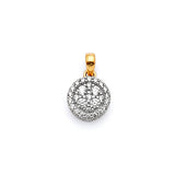 White CZ Ladies Pendant in 14K Two-Tone Gold