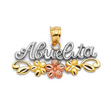 Ladies Pendant in 14K Tri-Color Gold