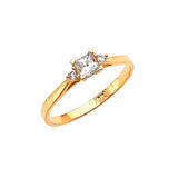 White CZ High-Polish Engagement Ring in 14K Gold