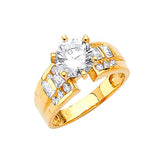 White CZ Pave Engagement Ring in 14K Gold